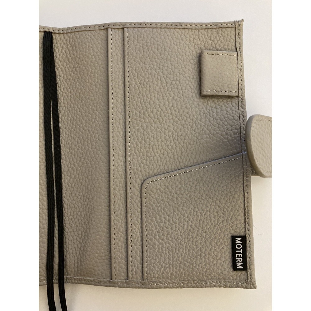 Moterm Planner Cover Folio Organizer Gray Pebbled Leather 6.5" x 5" - Picture 5 of 9